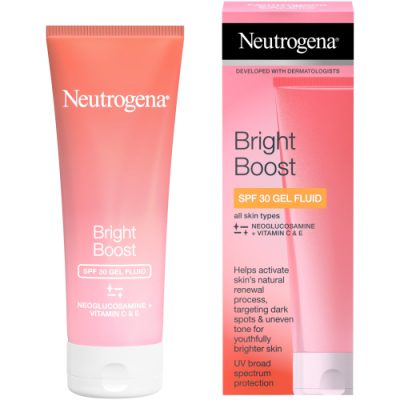 کرم ضد آفتاب نوتروژینا مدل Bright boost با SPF 30 Neutrogena Bright Boost Hydrating Face Fluide SPF30
