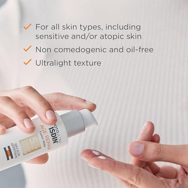 ضدآفتاب و ضدپیری ایزدین فیوژن واتر Age Repair SPF50 حجم 50 میل - Image 4