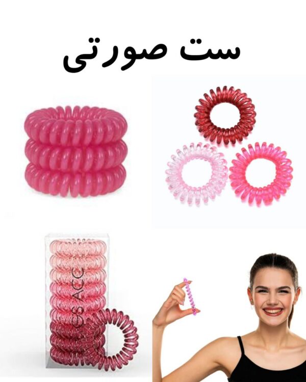 کش مو و دستبند سیم تلفنی مینیسو مدل کروم و ضد ریزش (4 عدد، قطر ۷cm) - Image 13